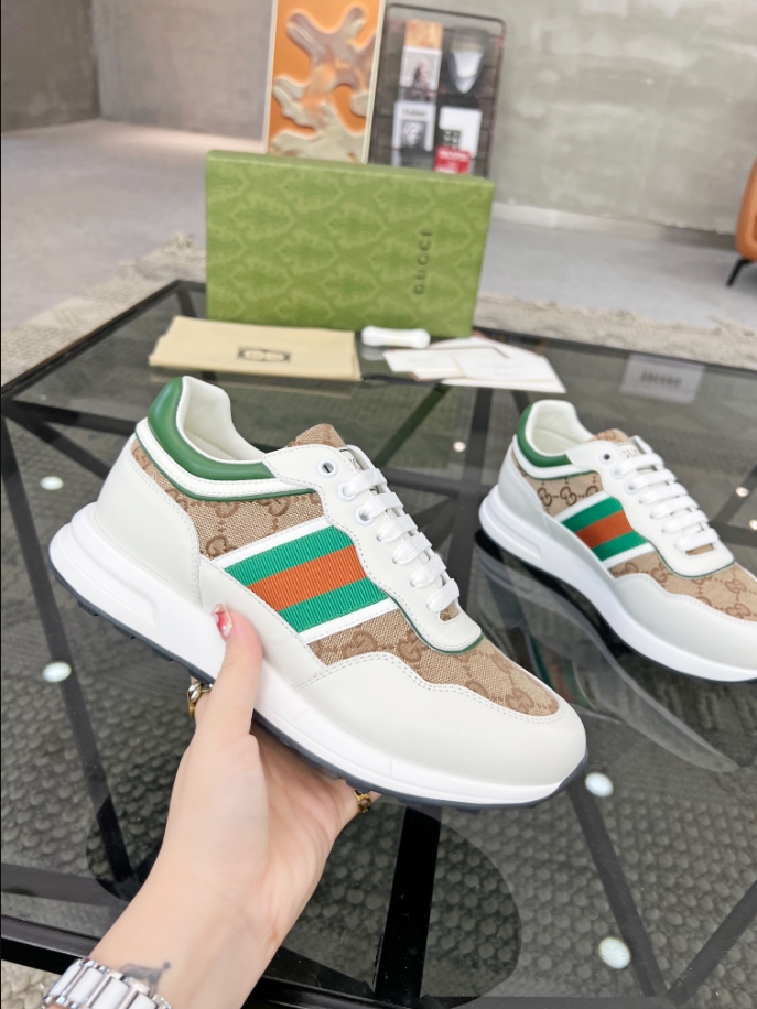 Gucci White Beige Green Sneaker – GCC161