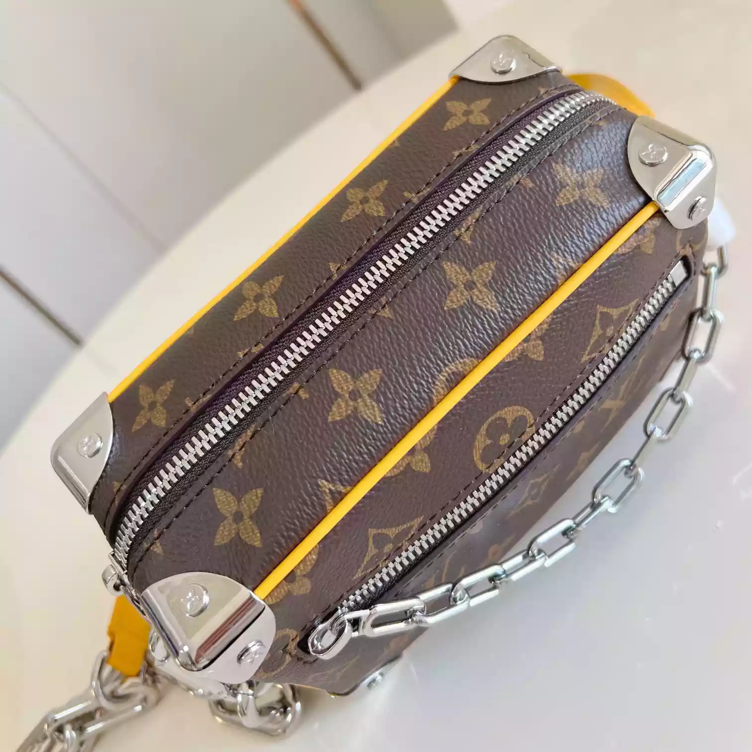 MINI SOFT TRUNK SAFRAN YELLOW MONOGRAM MACASSAR COATED CANVAS AND COWHIDE LEATHER M12767 – LW423