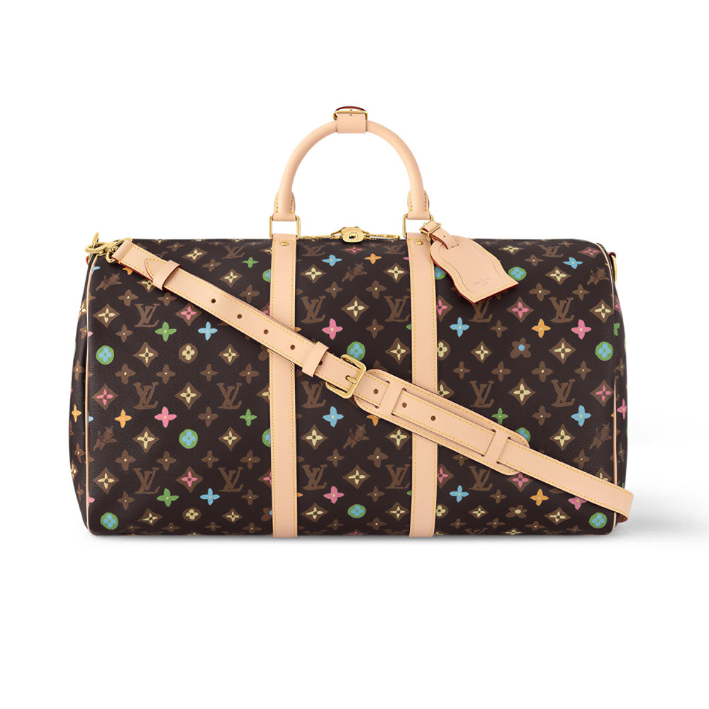 LV Keepall Bandoulière 50 Bag in Chocolate Monogram Craggy Coated Canvas – LW176