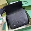 GUCCI MEN’S JUMBO GG LEATHER MEDIUM MESSENGER BAG BLACK 2023 – BG091
