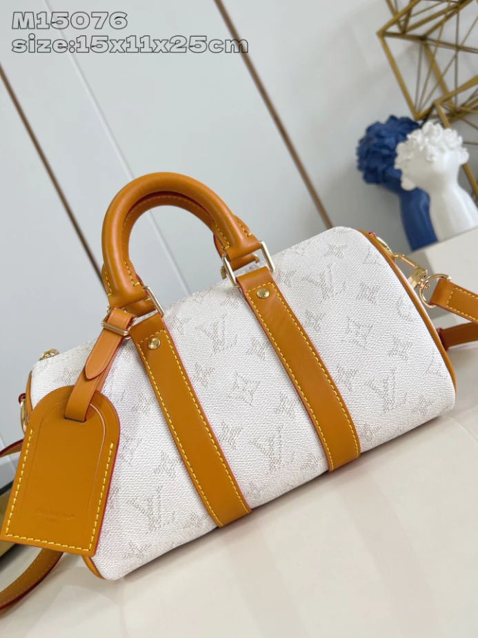 KEEPALL BANDOULIERE 25 BROWN MONOGRAM HERITAGE CANVAS M15076 – LW417