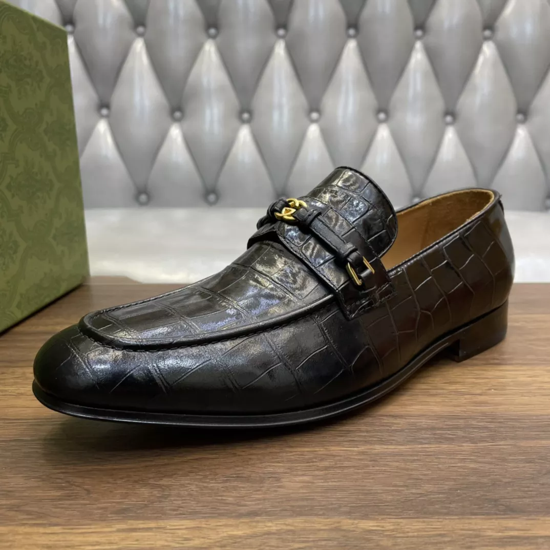 MEN’S LOAFERS WITH INTERLOCKING G BLACK – GL115