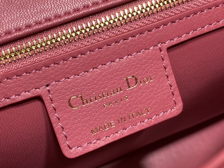 DIOR MEDIUM DIOR CARO BAG PINK SUPPLE CANNAGE CALFSKIN – DOB109