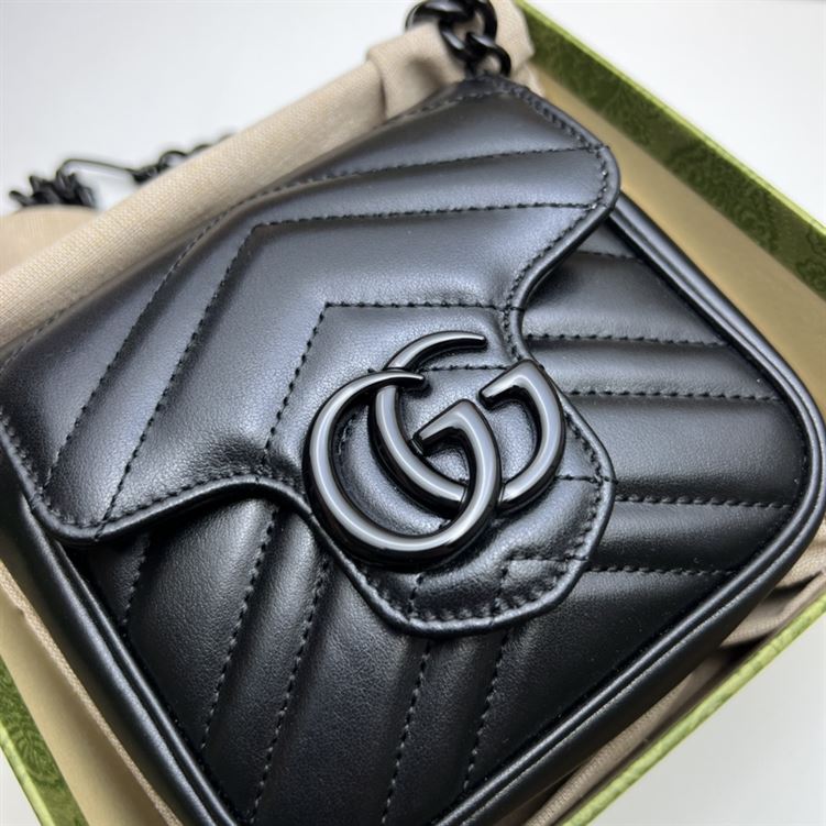 GUCCI MARMONT BELT BAG IN BLACK LEATHER – GB17