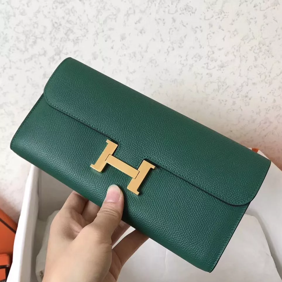 Hermes Constance Long Wallet In Malachite Epsom Leather – HW184