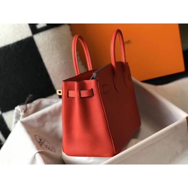 Hermes Birkin 30cm Bag In Red Clemence Leather GHW – HW023