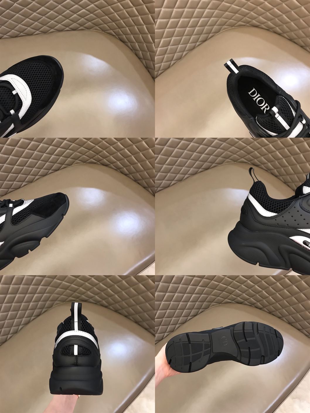 DIOR B22 SNEAKER BLACK TECHNICAL MESH AND SMOOTH CALFSKIN – DO045