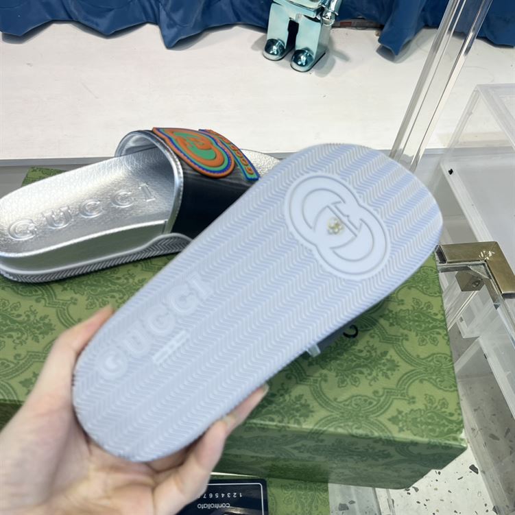 GUCCI SLIDE INTERLOCKING G LEATHER BLACK FOR MEN – GSL005