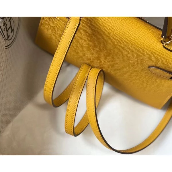 Hermes Kelly Mini II Bag In Yellow Epsom Leather GHW – HW116