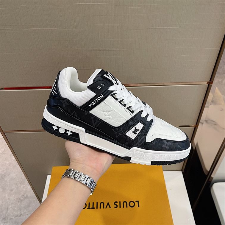 LOUIS VUITTON TRAINER WHITE BLACK WHITE – LVS018