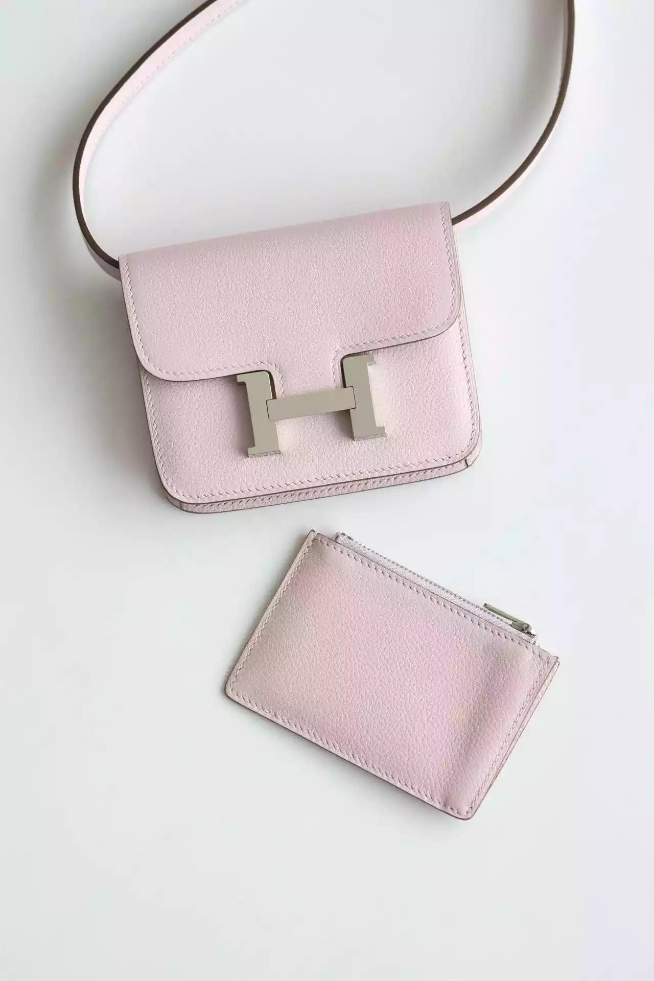 Hermes Constance Slim Wallet in Mauve Pale Epsom Calfskin – HW161