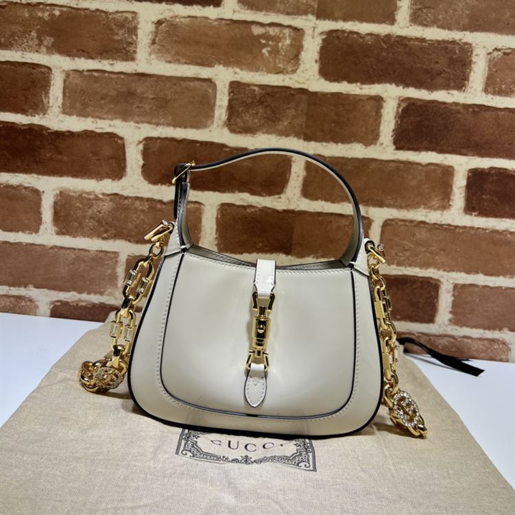 GUCCI JACKIE 1961 MINI SHOULDER BAG WITH WHITE PATENT LEATHER – GB72