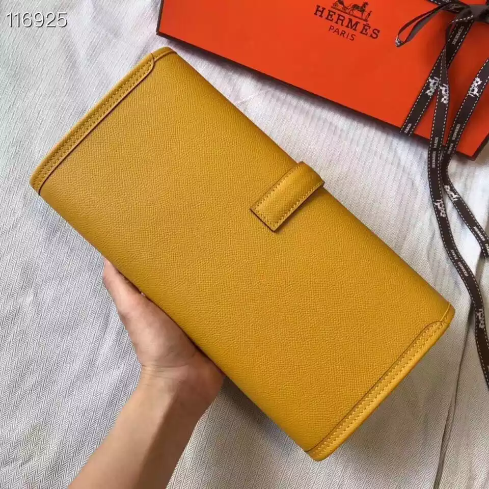 Hermes Jige Elan 29 Clutch In Yellow Epsom Leather – HW101