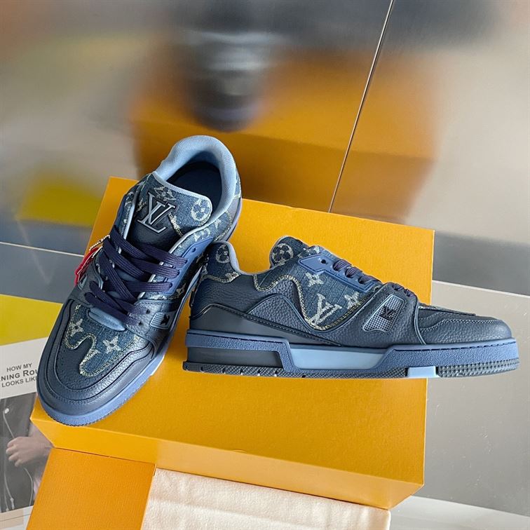LOUIS VUITTON X NIGO TRAINER SNEAKERS IN BLUE – LVS005