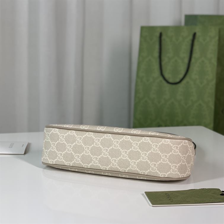 GUCCI OPHIDIA SMALL HANDBAG BEIGE AND WHITE GG SUPREME CANVAS – GB71