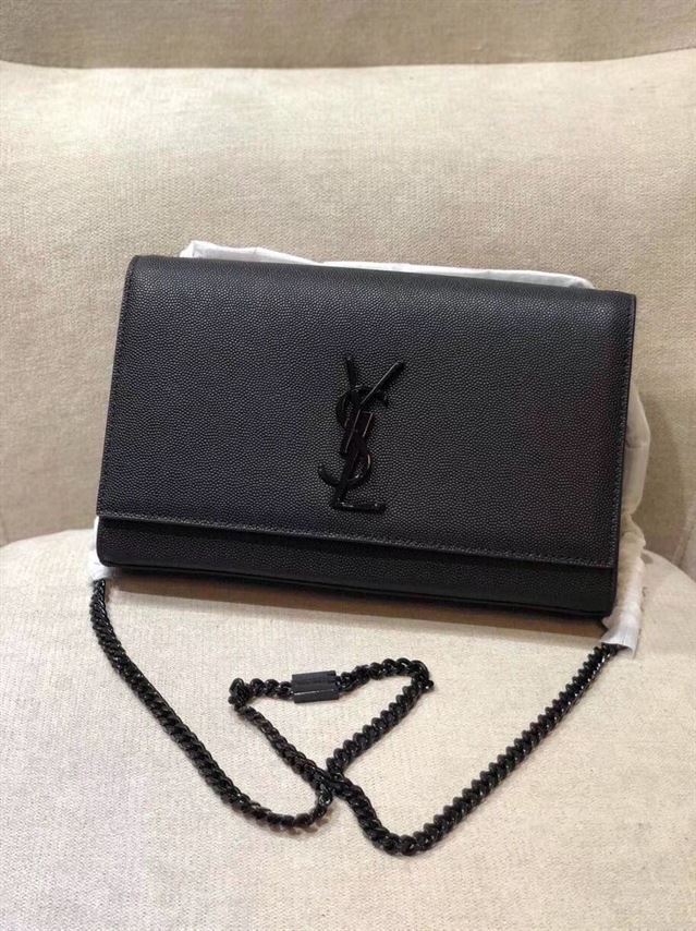 YSL KATE MEDIUM CHAIN BAG IN GRAIN DE POUDRE EMBOSSED LEATHER – YB037