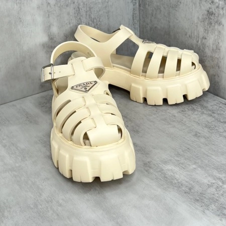 PRADA FOAM SANDALS IN QUARTZ RUBBER – PSD002