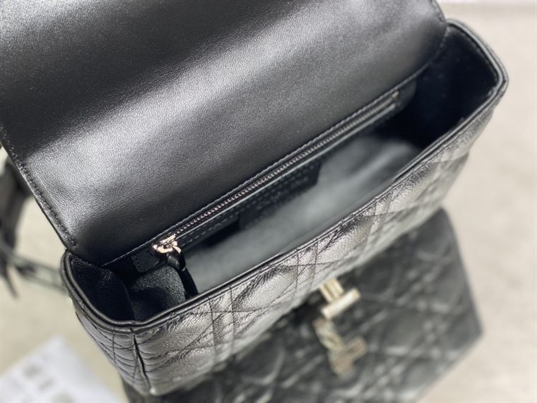 DIOR SMALL DIOR CARO BAG BLACK SUPPLE CANNAGE CALFSKIN – DOB117