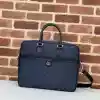 GUCCI OPHIDIA GG CANVAS MEDIUM BRIEFCASE BLUE 2024 – BG086