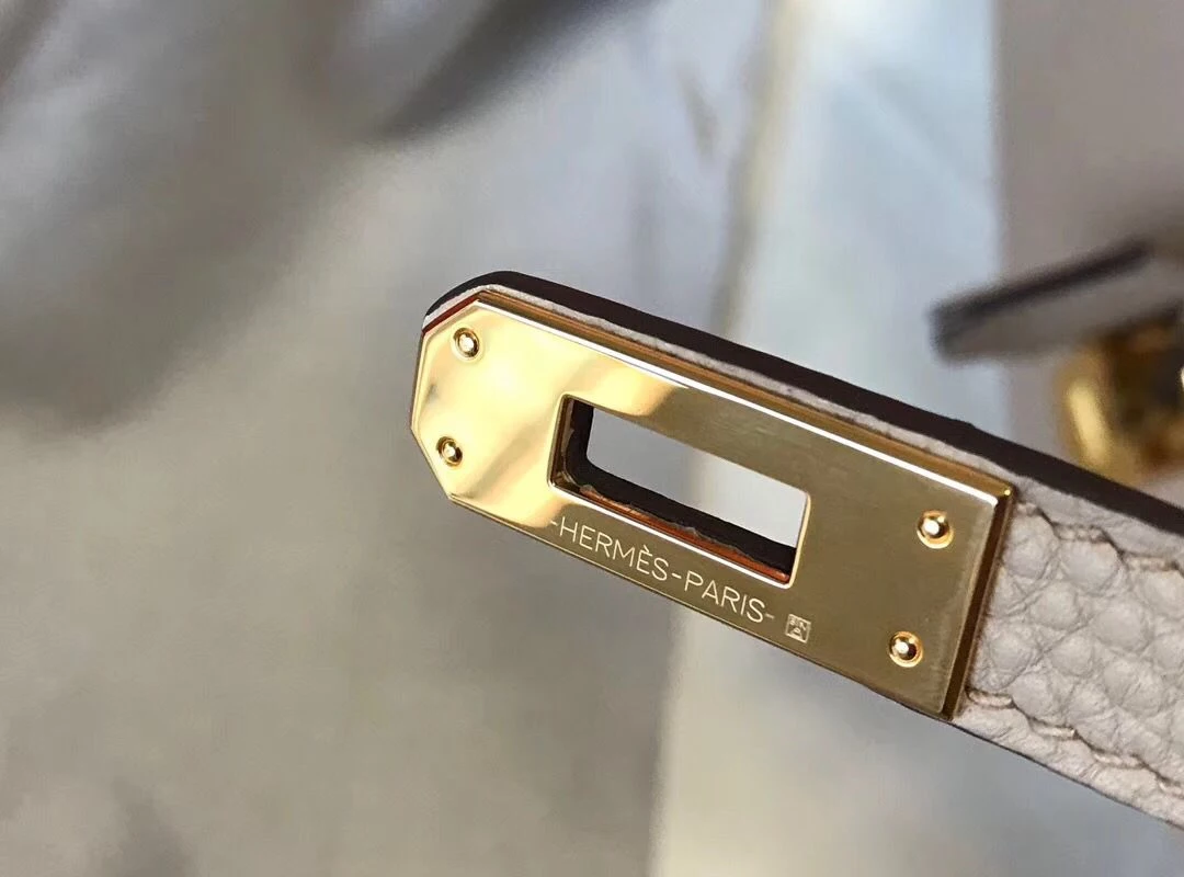 Hermes Birkin 25cm Bag In Beige Clemence Leather GHW – HW015
