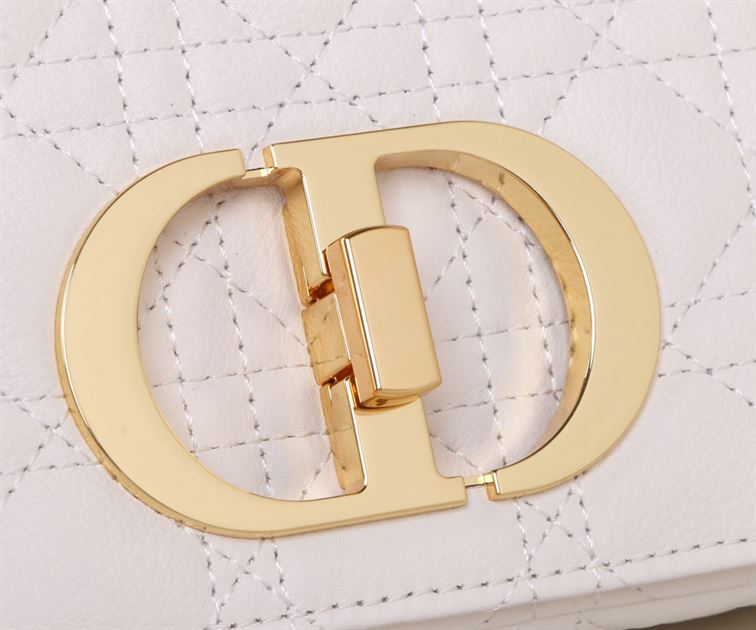 DIOR SMALL DIOR CARO BAG WHITE SUPPLE CANNAGE CALFSKIN – DOB119
