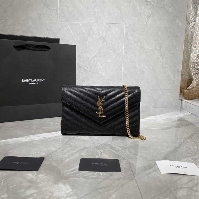 YSL MONOGRAMME CHAIN WALLET BAG BLACK – YB040
