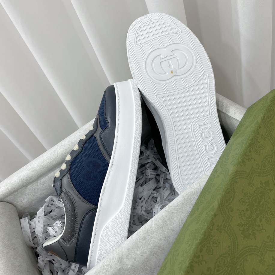 Gucci Chunky Lace Embossed Grey Blue Sneakers – GCC192