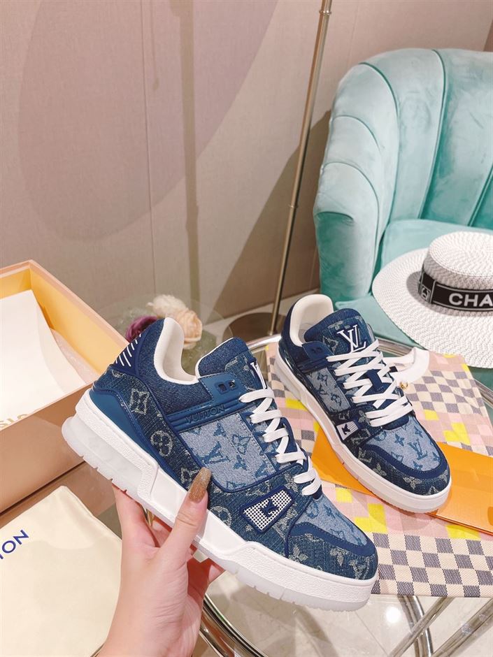 LOUIS VUITTON TRAINER SNEAKER DENIM MONOGRAM – LVS129