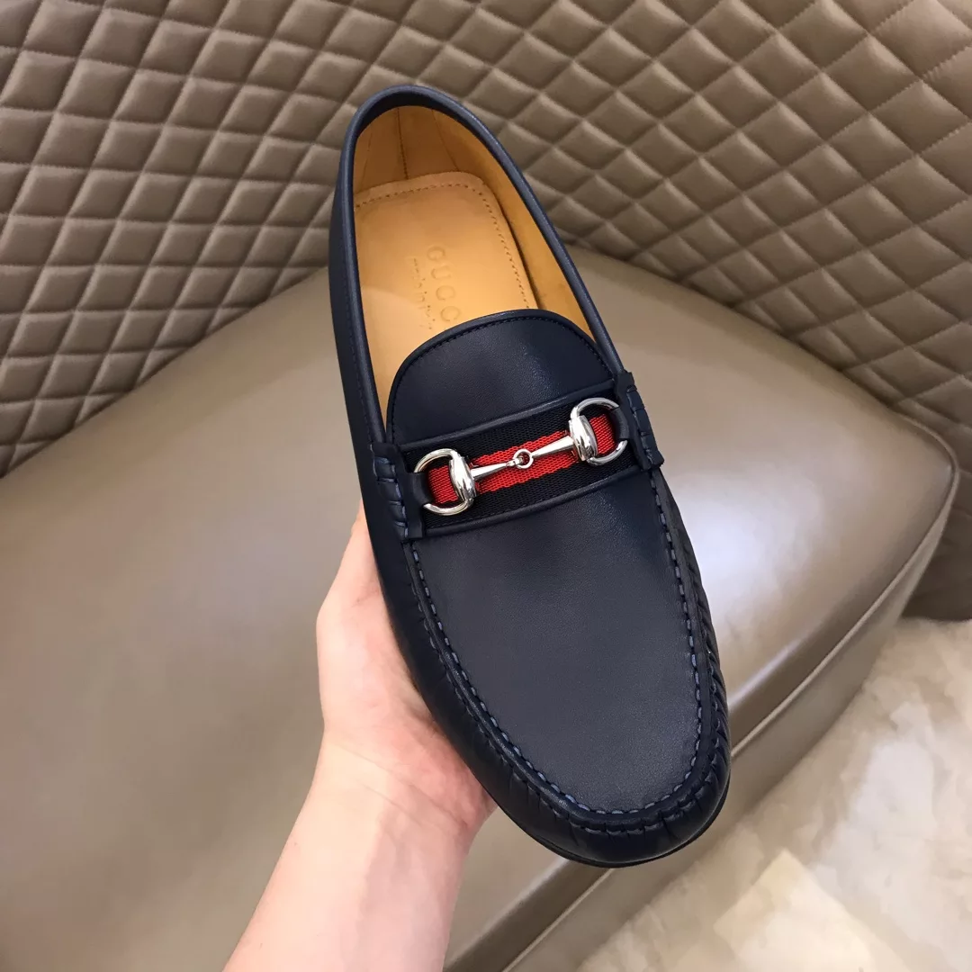 LEATHER DRIVER WITH WEB NAVY – GL118