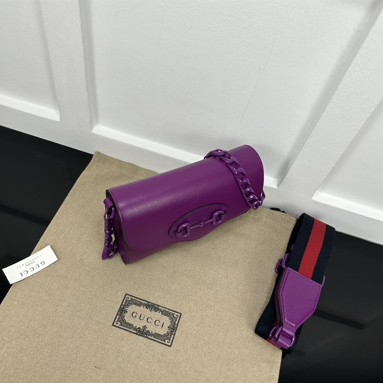GUCCI HORSEBIT 1955 MINI BAG IN PURPLE LEATHER – GB31