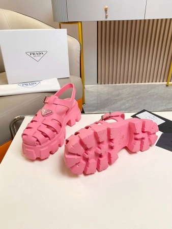 PRADA FOAM SANDALS IN PINK RUBBER – PSD005
