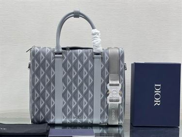 DIOR LINGOT BRIEFCASE BLACK CD DIAMOND CANVAS AND SMOOTH CALFSKIN – DIO033