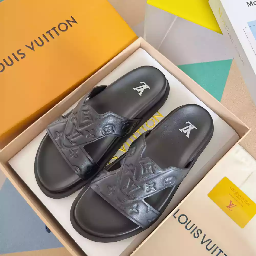 LV OASIS MULE EMBOSSED MONOGRAM BROWN – LVSD060