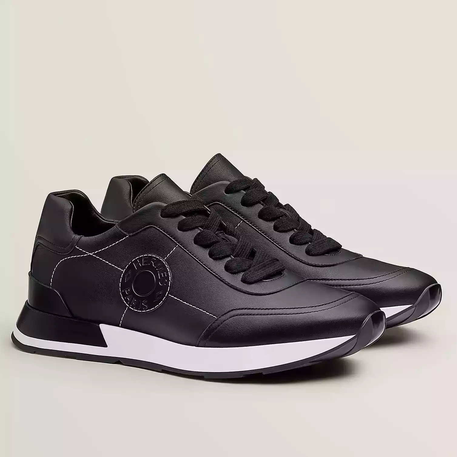 Hermes Men’s Drive Sneakers In Black Leather – HM033
