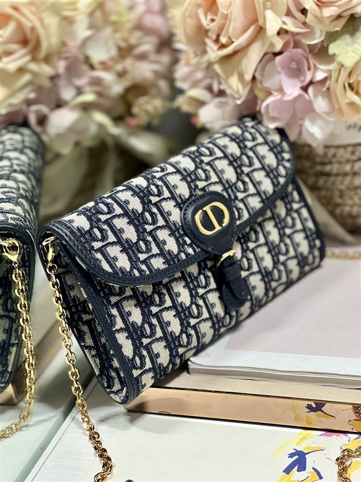 Dior Bobby East-West Pouch With Chain ‘Blue’ – DOB025