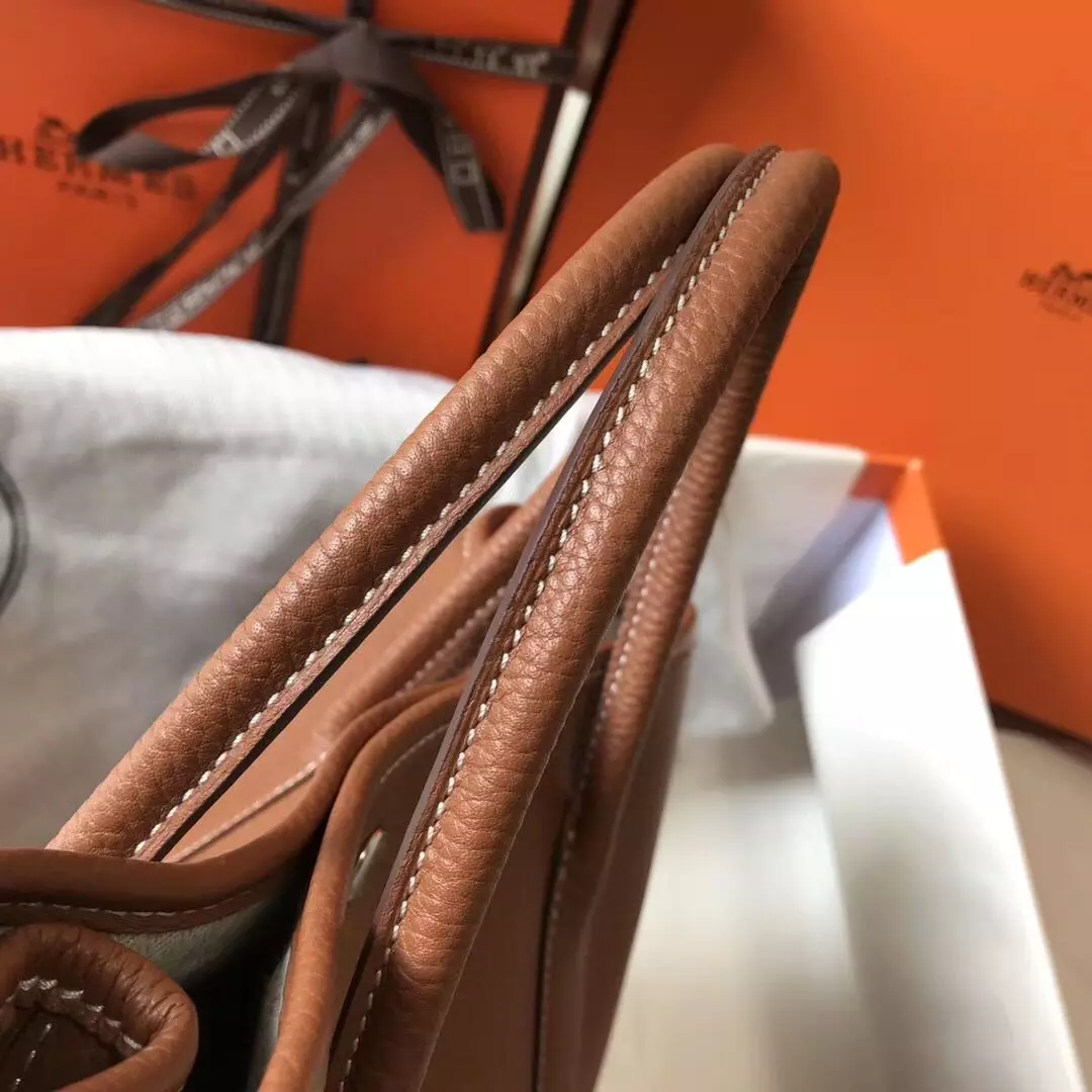 Hermes Garden Party 30 Bag In Gold Taurillon Leather – HW082