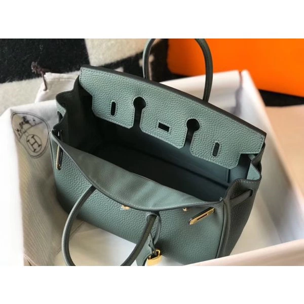 Hermes Birkin 25cm Bag In Vert Amande Clemence Leather GHW – HW008