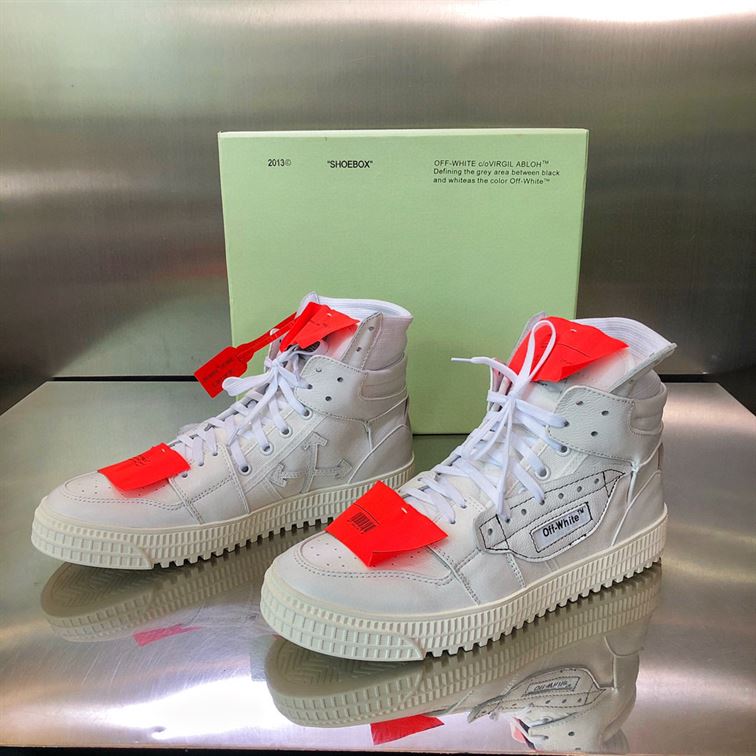 OFF-WHITE 3.0 COURT LEATHER HIGH-TOP SNEAKERS – OFW009