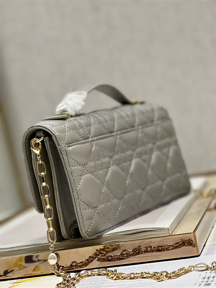 DIOR MISS DIOR MINI BAG GREY CANNAGE LAMBSKIN – DOB058