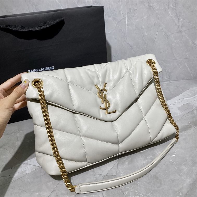 YSL PUFFER TOY CREAM WHITE BAG – YB014