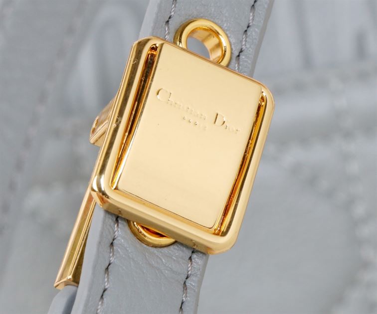 DIOR SMALL DIOR CARO BAG ETHEREAL GRAY SUPPLE CANNAGE CALFSKIN – DOB122