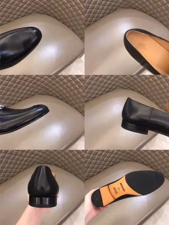 Hermes Men’s Monterey Loafers In Black Calfskin – HM042