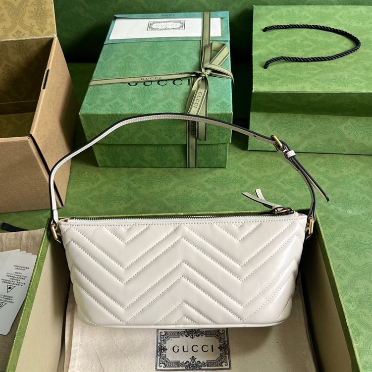 GUCCI MARMONT SHOULDER BAG IN WHITE LEATHER – GB14