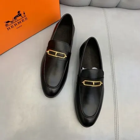 Hermes Men’s Colette Loafers In Black Calfskin – HM044