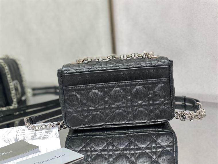 DIOR SMALL DIOR CARO BAG BLACK SUPPLE CANNAGE CALFSKIN – DOB117