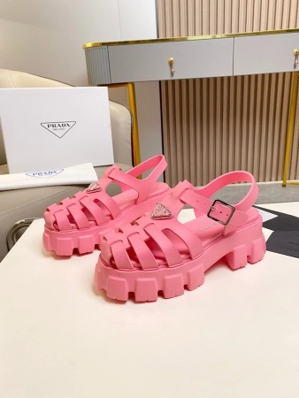 PRADA FOAM SANDALS IN PINK RUBBER – PSD005