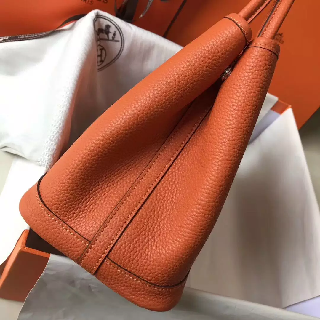 Hermes Garden Party 30 Bag In Orange Taurillon Leather – HW078