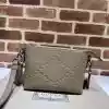 GUCCI MEN’S JUMBO GG LEATHER SMALL MESSENGER BAG GREY 2023 – BG092