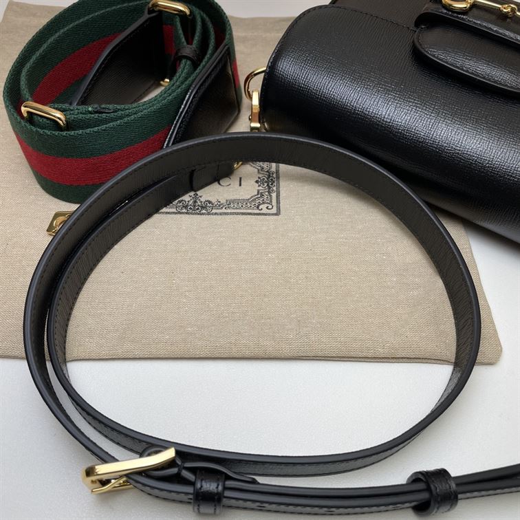 GUCCI HORSEBIT 1955 MINI BAG IN BLACK LEATHER – GB12
