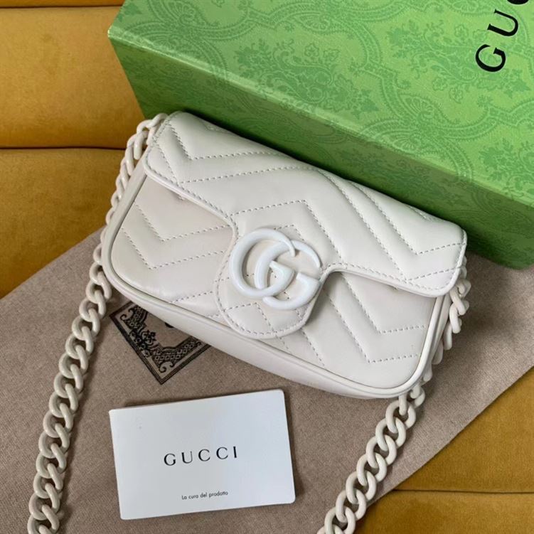 GUCCI GG MARMONT BELT BAG IN WHITE LEATHER – GB64